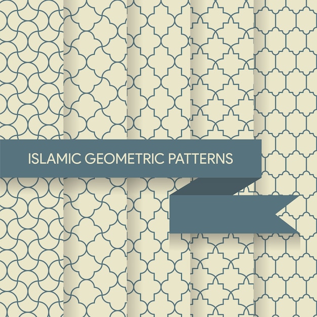 Nahtlose subtile islamische geometrische muster-beschaffenheits-sammlung