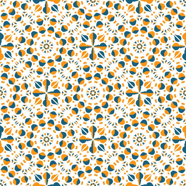 Nahtlose Textur mit arabischer geometrischer Verzierung. Vektorasiatisches Mosaikmuster mit abwechselnden dekorativen Elementen. Abstraktes Design für Textilien und Stoff