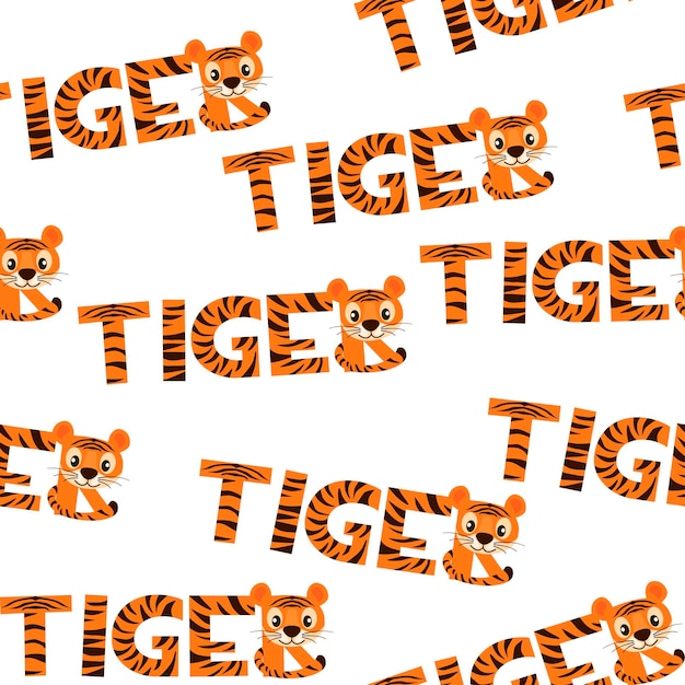 Nahtlose textur tiger frohes neues jahr 2022 für grafikdesign.