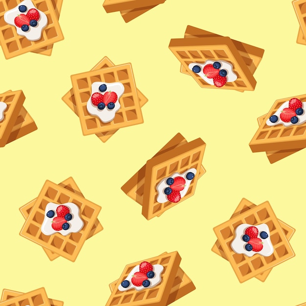 Nahtlose Waffeln mit Früchten und Beeren