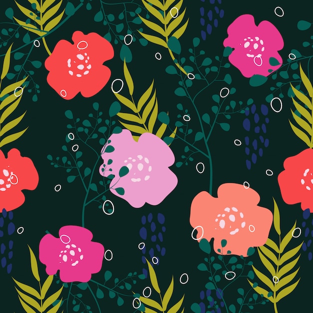 Nahtloser bunter Blumenoberflächenmusterhintergrund