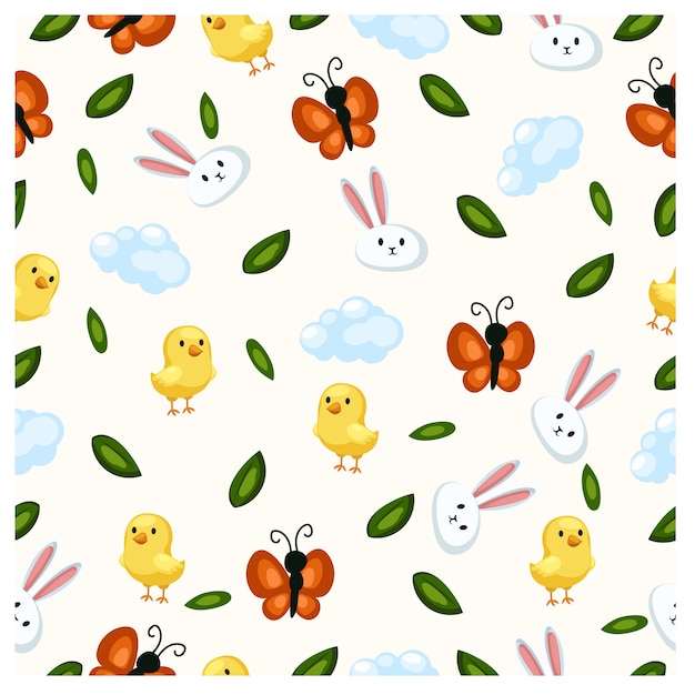 Nahtloser Frühling oder Ostern. Für Karten, Tags, Textilien, Tapeten, Geschenkpapier.