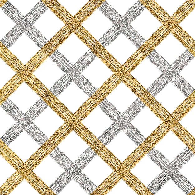 Nahtloser goldener silberner hintergrund von diagonalen streifenlinien oder -anschlägen