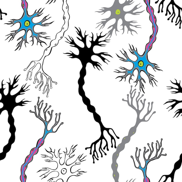 Nahtloser hintergrund der dekorativen neuronen