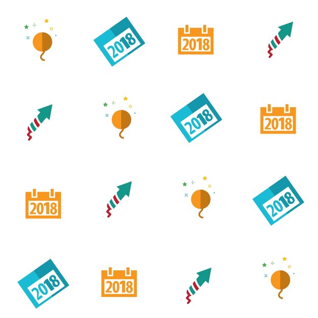 Nahtloser Hintergrund des neuen Jahres 2018