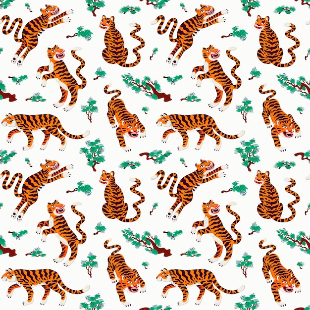 Nahtloser hintergrund des tigers