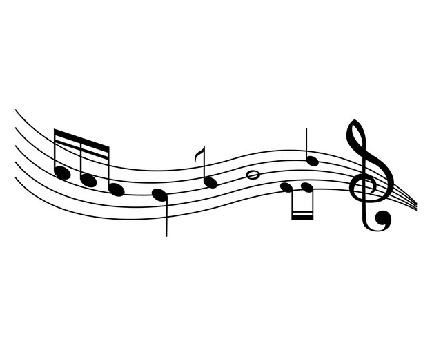 Nahtloser Hintergrund mit schwarzen Musiknoten Vektorillustration