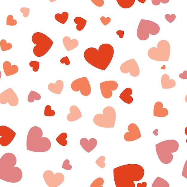 Nahtloser hintergrund mit verschiedenen farbigen konfettiherzen für valentinstag