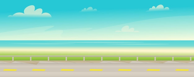 Nahtloser Hintergrund Straße über die tropische Insel mit seaVector Illustration der tropischen Insel