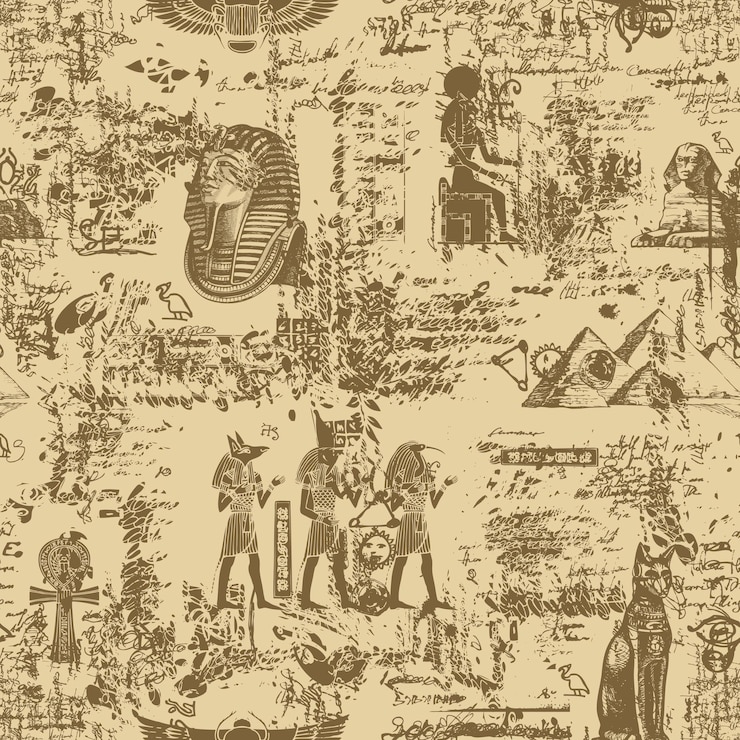Vektor nahtloser hintergrund zum thema des alten ägyptens
