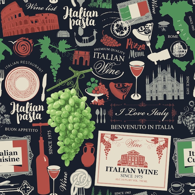 nahtloser Hintergrund zum Thema Italien