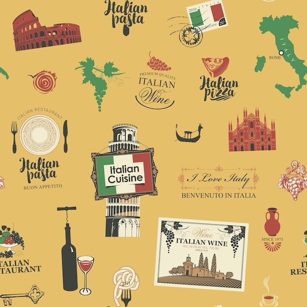 Nahtloser Hintergrund zum Thema Italien