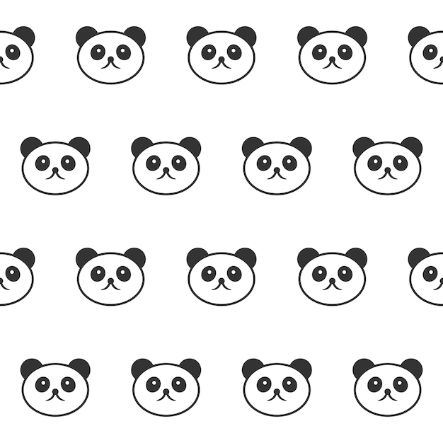 Nahtloser musterhintergrund des netten pandas. vektor-illustration. netter musterhintergrund