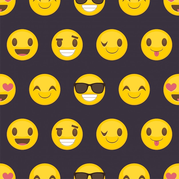 Nahtloser Musterhintergrund mit positiven glücklichen smileys