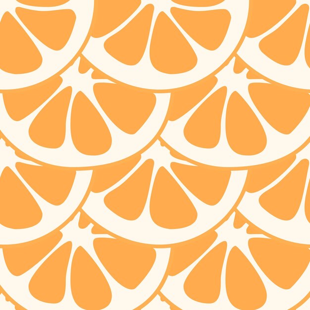 Vektor nahtloser mustervektor der orangenscheibe. sommer-vektor-illustration. fruchtsaft.