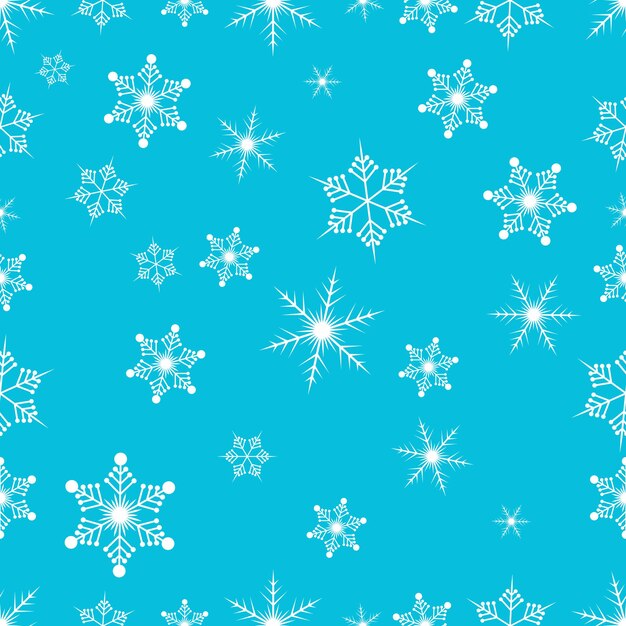 Nahtloser weihnachtshintergrund mit hängenden schneeflocken. blauer winterhintergrund. hintergrund der weihnachtsfeier. vektor-illustration.