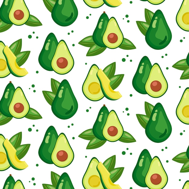 Nahtloses avocado-muster. handgezeichnete vektorillustration für abdeckungen tropischer tapetentexturen