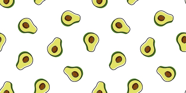 Nahtloses banner mit grünen avocados