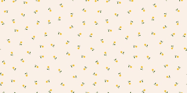 Nahtloses Banner mit kleinen gelben Blüten