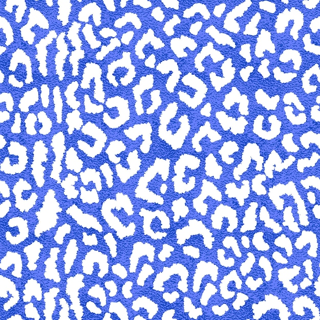 Nahtloses blaues Leopardenhautmuster Metallischer Leopardenhautdruck Texturhintergrund Vektor-Illustration