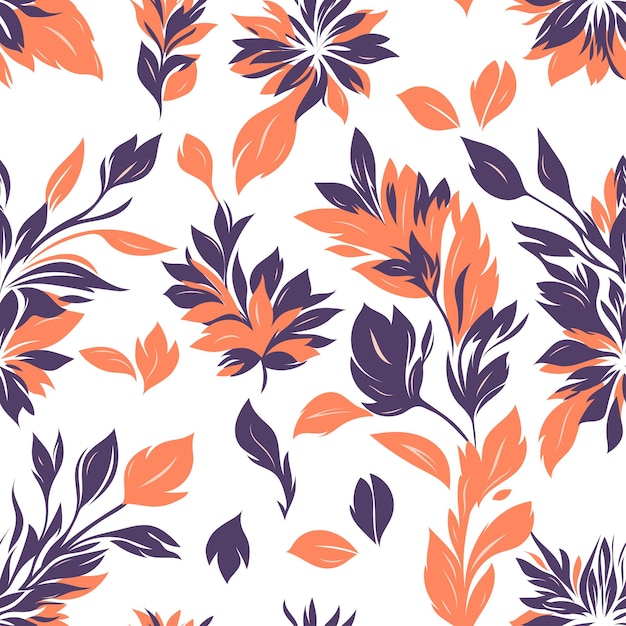 Nahtloses Blumenmuster auf einheitlichem Hintergrund, Blattdesign, Stoffkunst, Modekontur