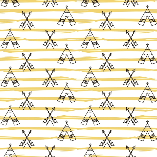 Nahtloses boho navajoteepee-muster