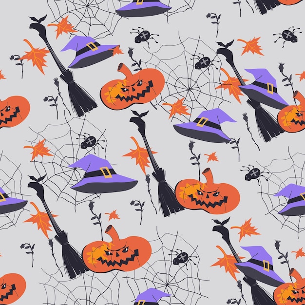 Nahtloses halloween-muster oder endloser verpackungstextur-designvektor