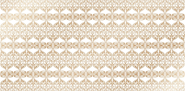 Nahtloses muster aus goldornamenten auf isoliertem weißem hintergrund. vektorillustration für textilien