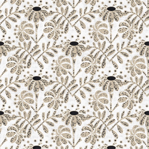 Nahtloses Muster aus lila und grünen Aquarellblumen Grunge-Textur abstraktes Blumendesign