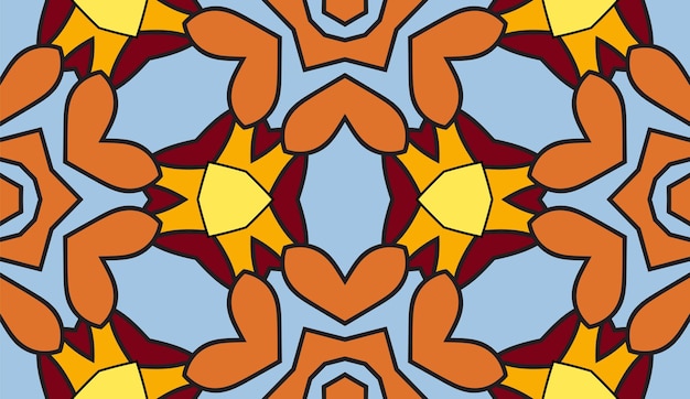 Nahtloses muster der abstrakten bunten gekritzelgeometrischen blume. blumenhintergrund. mosaik, geofliese