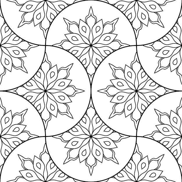 Nahtloses muster der abstrakten mandala-fischschuppe. zierfliese, mosaikhintergrund. florales patchwork