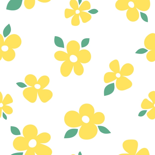 Nahtloses muster der gelben blumen blumenhintergrund modernes design für innendekoration aus papierbezugsstoff und andere benutzer