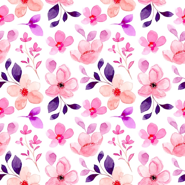 Nahtloses Muster der rosa Blume mit Aquarell