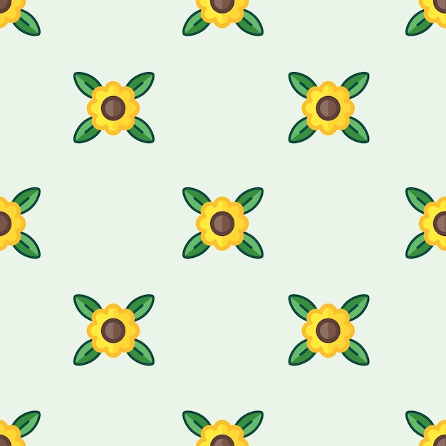 Nahtloses muster der sonnenblume perfekt für hintergrund, textil und website