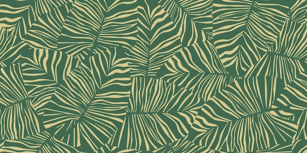 Nahtloses Muster der tropischen Palmblätter. Exotische botanische Textur. Nahtlose Tapete des Dschungelblattes. Vektor floraler Hintergrund. Design für Stoff, Textildruck, Verpackung, Abdeckung