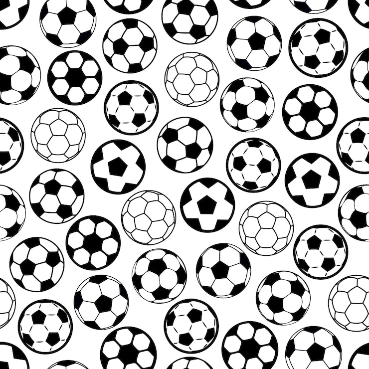 Vektor nahtloses muster des fußballspiels mit fußballbällen
