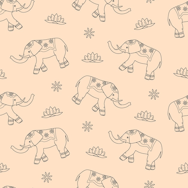 Nahtloses Muster des geschmückten Elefanten