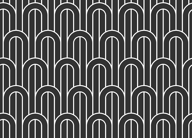 Nahtloses Muster des gestreiften Vektors mit gewebten Linien, geometrischer abstrakter Hintergrund, gestreiftes Netz, optisches Labyrinth, Netznetz. Schwarz-Weiß-Design.