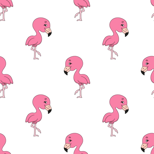 Nahtloses muster des glücklichen flamingos