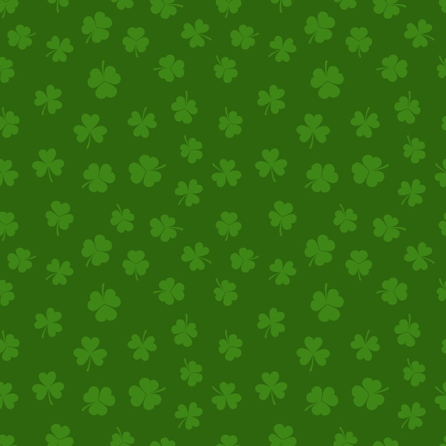 Nahtloses Muster des grünen Klees Vektorshamrockhintergrund