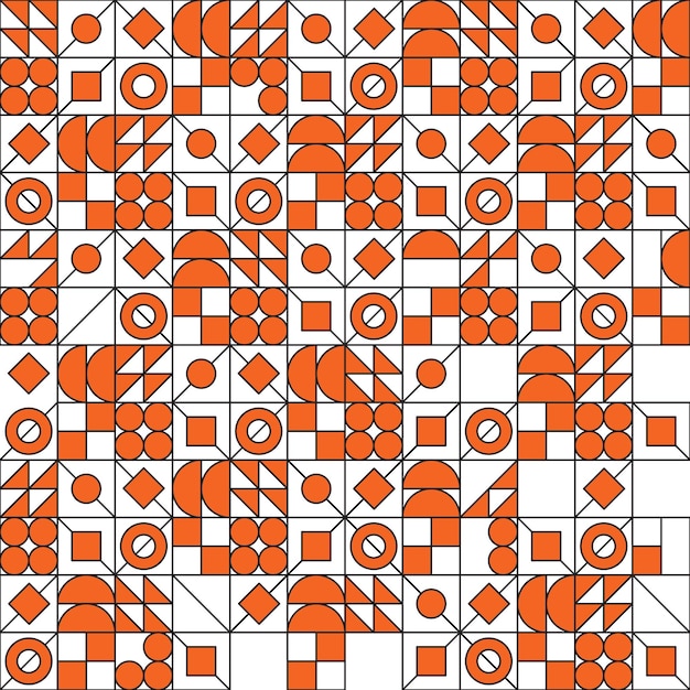 Nahtloses muster des modernen mehrfarbendesigns. dünne geometrische formen im bauhaus-ornament