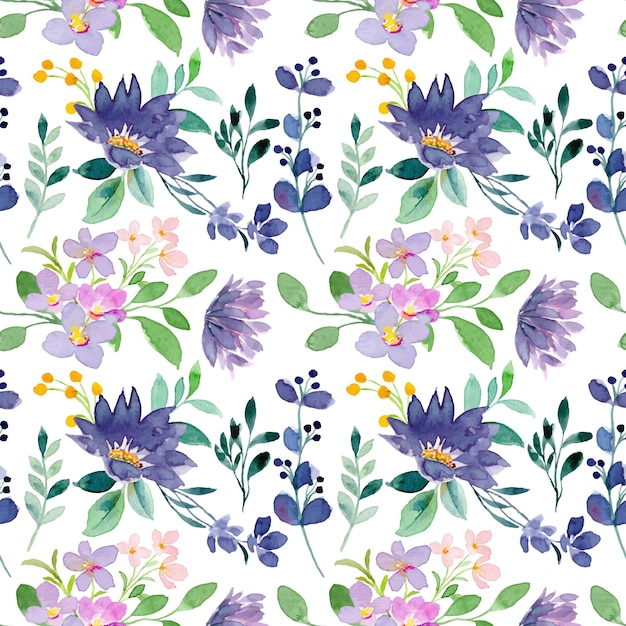 Nahtloses Muster des purpurroten wilden Blumenaquarells