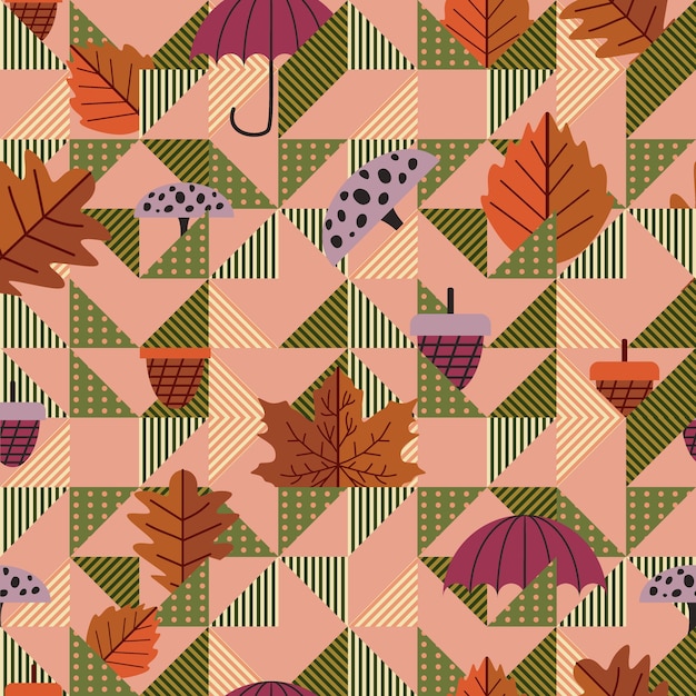 Nahtloses Muster des Retro- Herbstdesigns