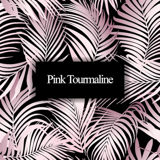 Nahtloses Muster des rosa Turmalin-Palmenblattvektors