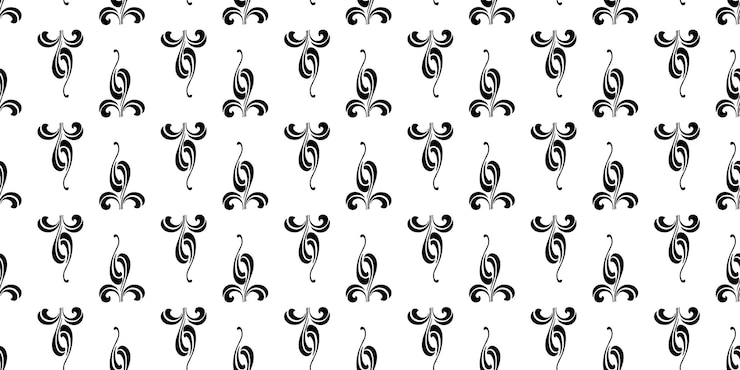 Vektor nahtloses muster einfaches design retro-elemente schwarz-weiß vektor-hintergrund papier textilien
