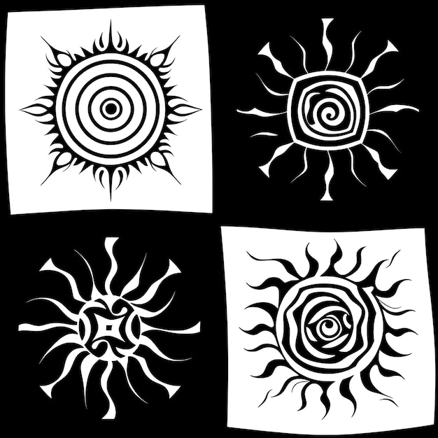 Nahtloses Muster ethnischer Hintergrund Sonnensymbole Sonnenzeichen