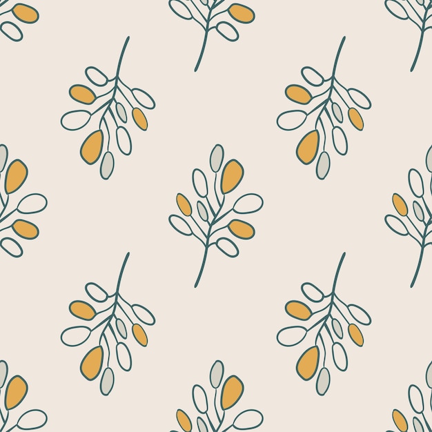 Nahtloses Muster mit Blättern Botanischer Elementhintergrund Bunte dekorative Textur für Tapeten-Web-Textil-Briefpapier