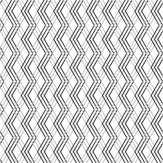 Nahtloses Muster mit gestreiften, schwarz-weißen, diagonal geneigten Linien