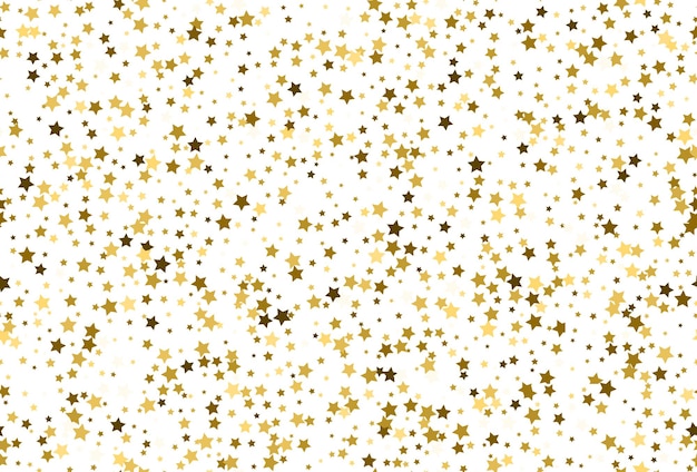 Nahtloses muster mit goldenen sternen konfetti nahtloses goldenes sternenmuster sternenhintergrund