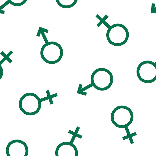 Nahtloses Muster mit grünen Geschlechtssymbolen